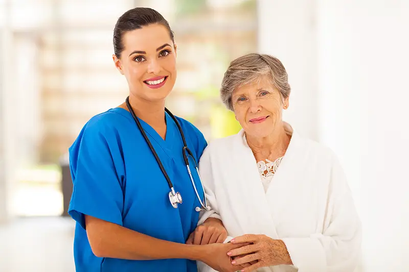Family reviewing long-term care planning information