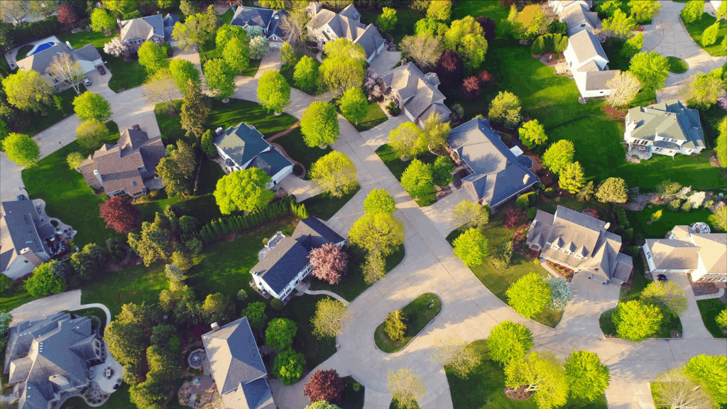 Residential care homes for seniors located in a quiet suburban neighborhood