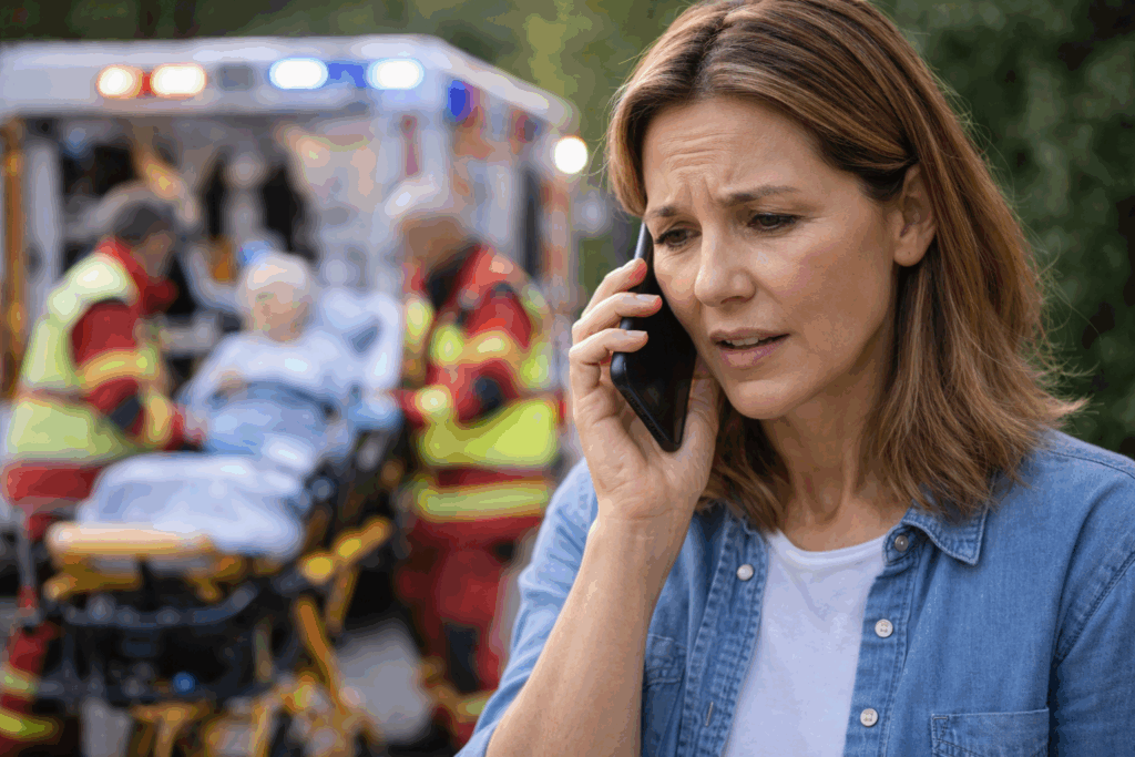 when is it time for assisted living caregiver calling for help during senior hospital emergency