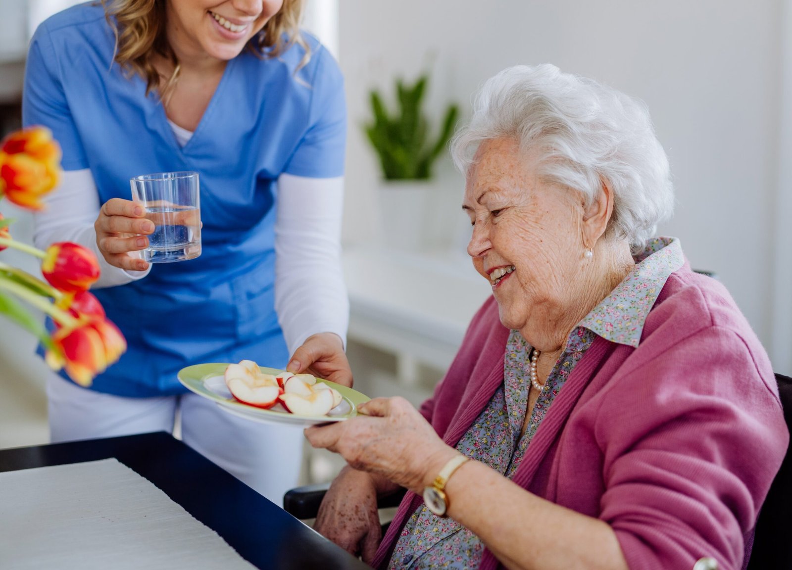 In-home caregiver providing personal support