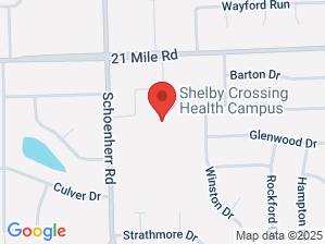 Location map for Shelby Crossing Health Campus